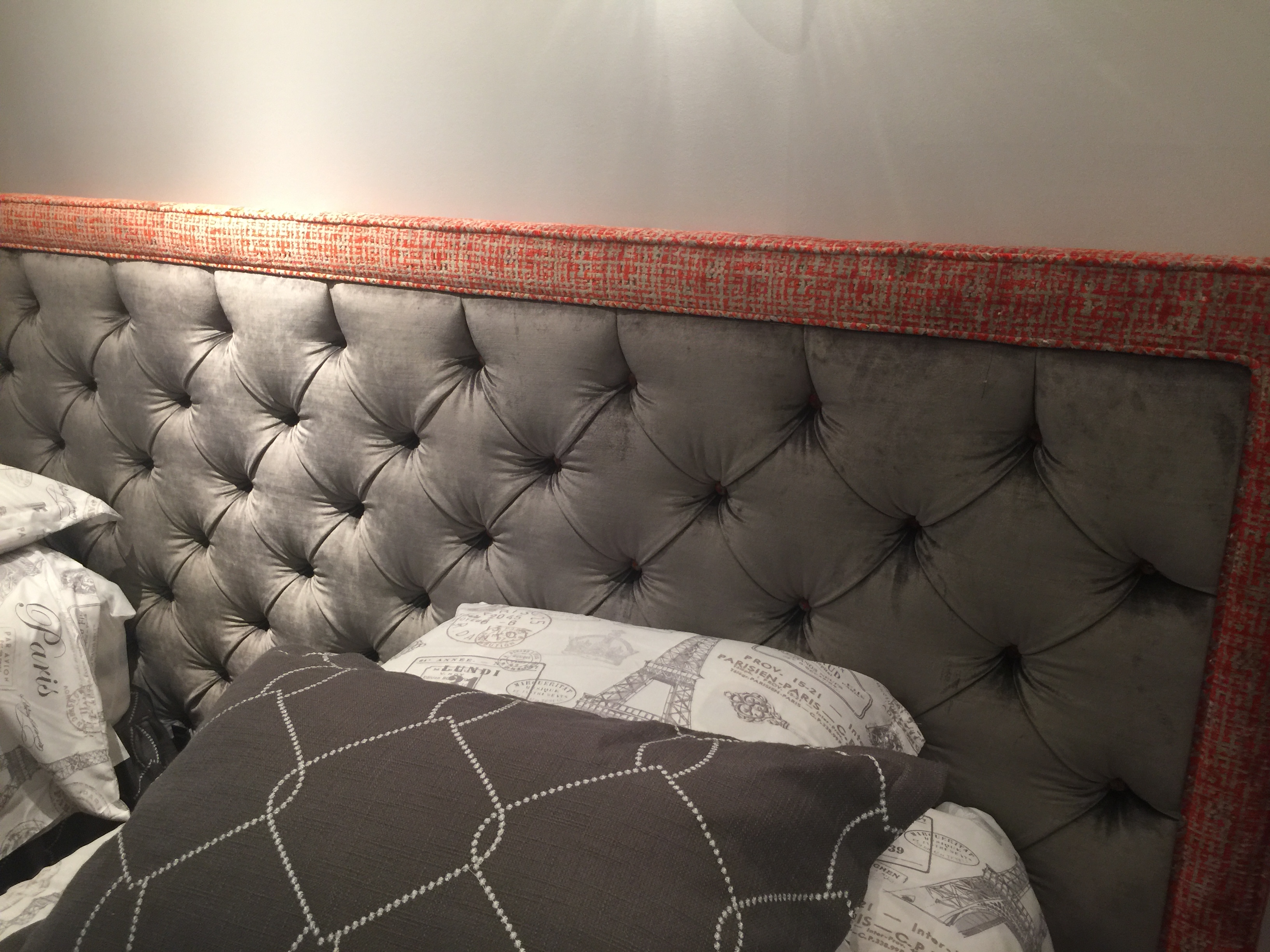 Custom upholstered headboard